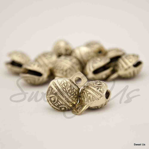 12 Pc Polished Brass Bells, Door Knob, Craft work Anniversary Cattle Party Favor - Sweet Us