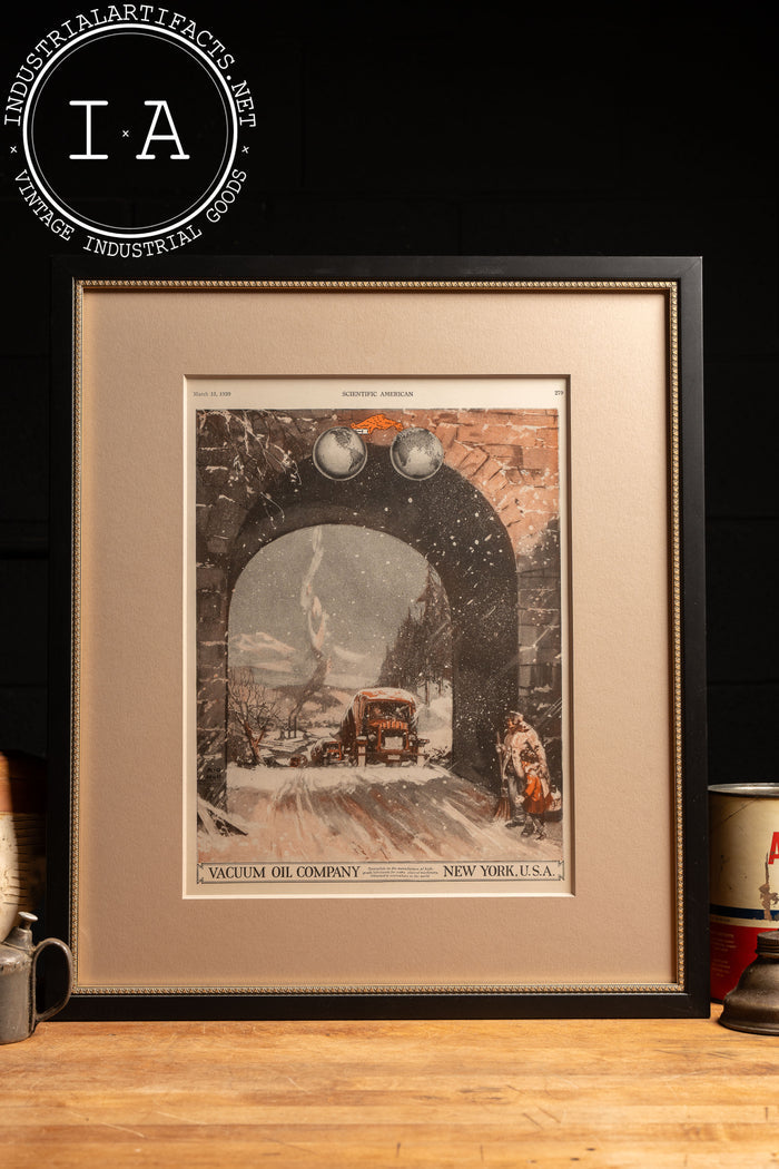 1920 Vacuum Oil Co Framed Ad