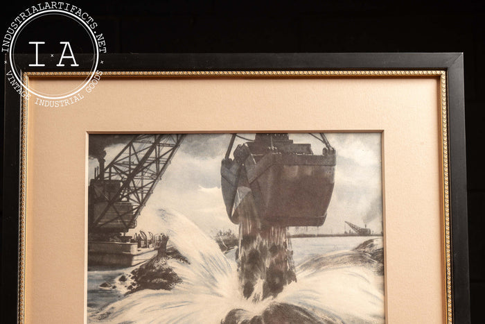 1935 Framed Socony Vacuum Zuyder Zee Ad