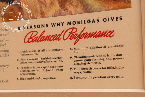 1940 Socony Vacuum Mobilgas Framed Ad