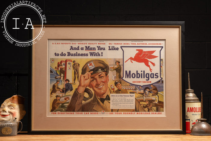 1948 Socony Vacuum Mobilgas Framed Ad