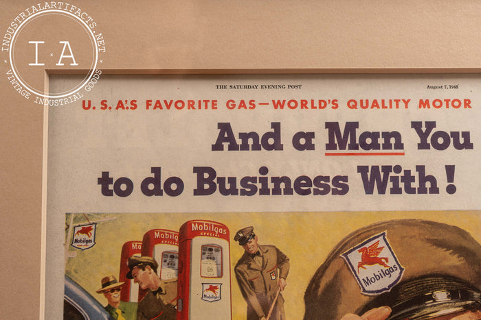 1948 Socony Vacuum Mobilgas Framed Ad