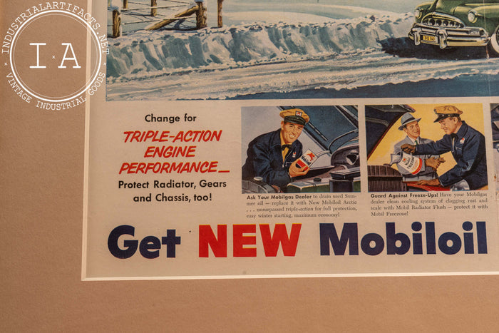 1949 Framed Socony-Vacuum Mobiloil Mobilgas Ad