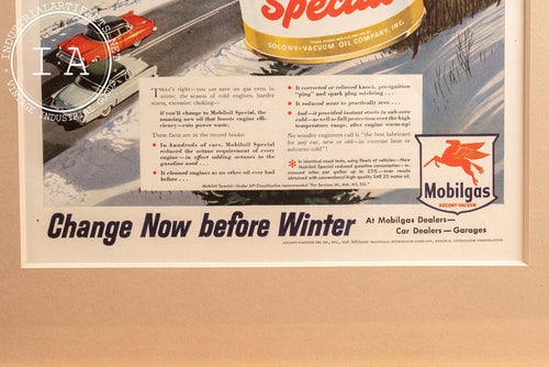 1954 Framed Socony Vacuum Mobiloil Special Ad