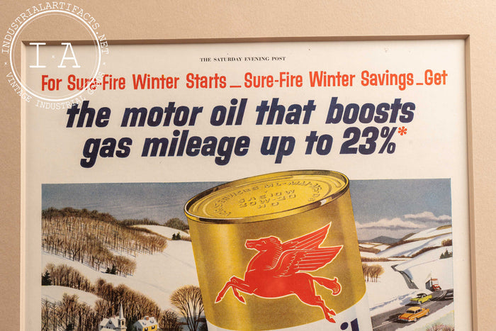1954 Framed Socony Vacuum Mobiloil Special Ad