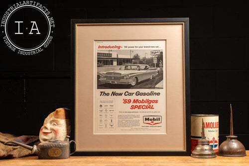 1958 Framed Mobil Pegasus The New Car Gasoline Ad