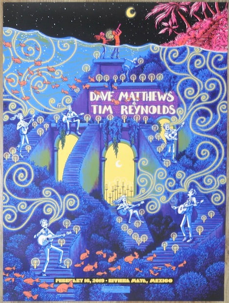 2019 Dave Matthews & Tim Reynolds - Mexico II Concert Poster by James Flames