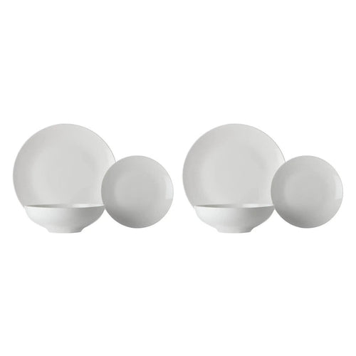 2x Maxwell & Williams White Basics Tribeca Coupe Dinner Set 12pc Gift Boxed