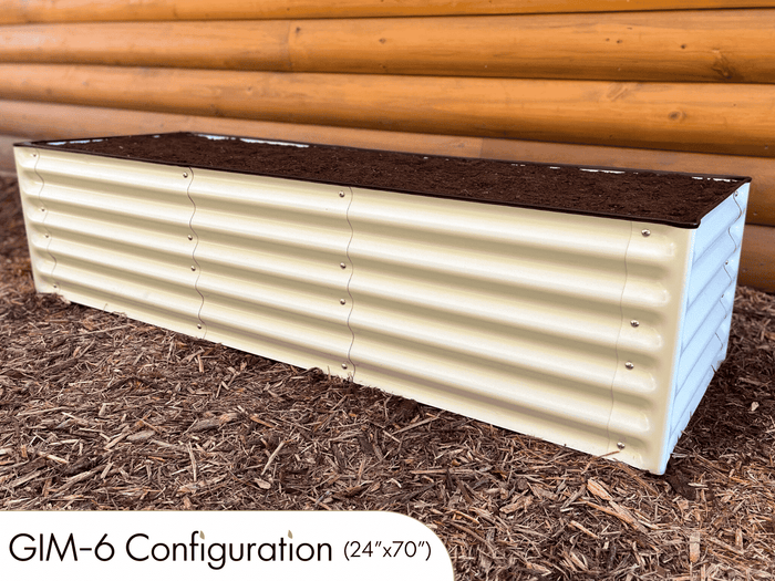 GIM-6 Configuration (24"x70") raised garden bed filled with soil