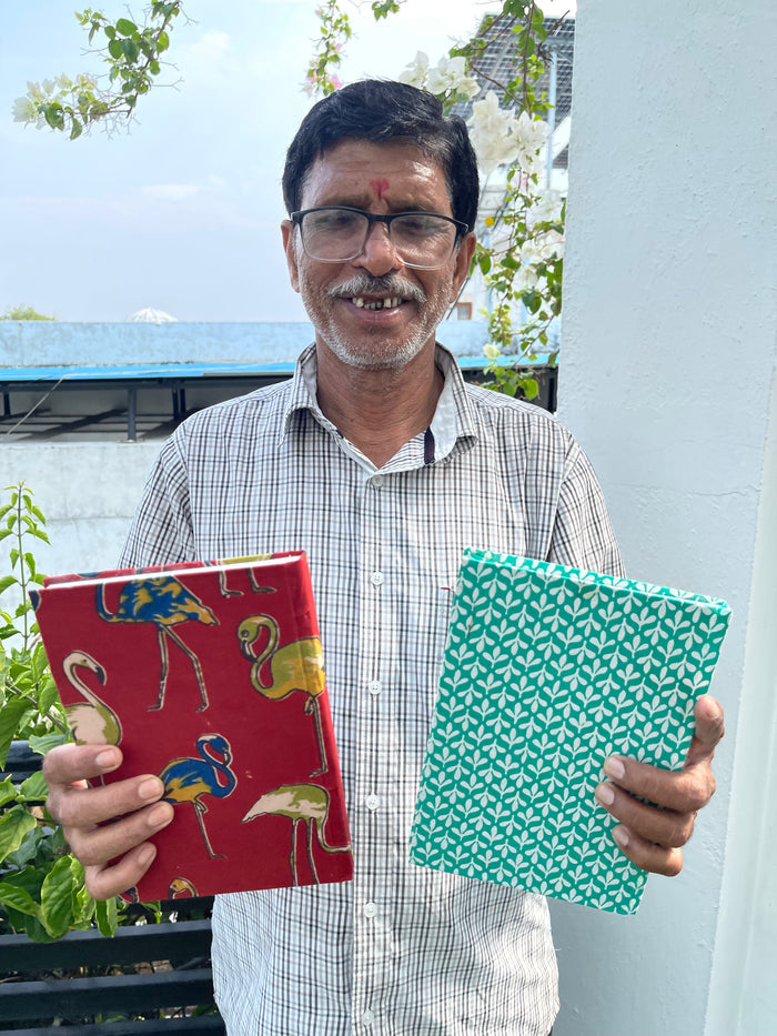 Handcrafted Maroon Buta Print A5 Diary