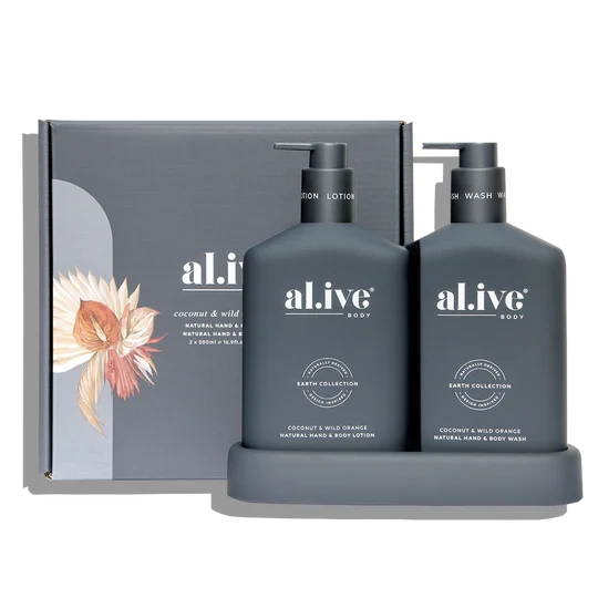 al.ive Body Wash & Lotion Duo in Coconut & Wild Orange (Made in Australia)