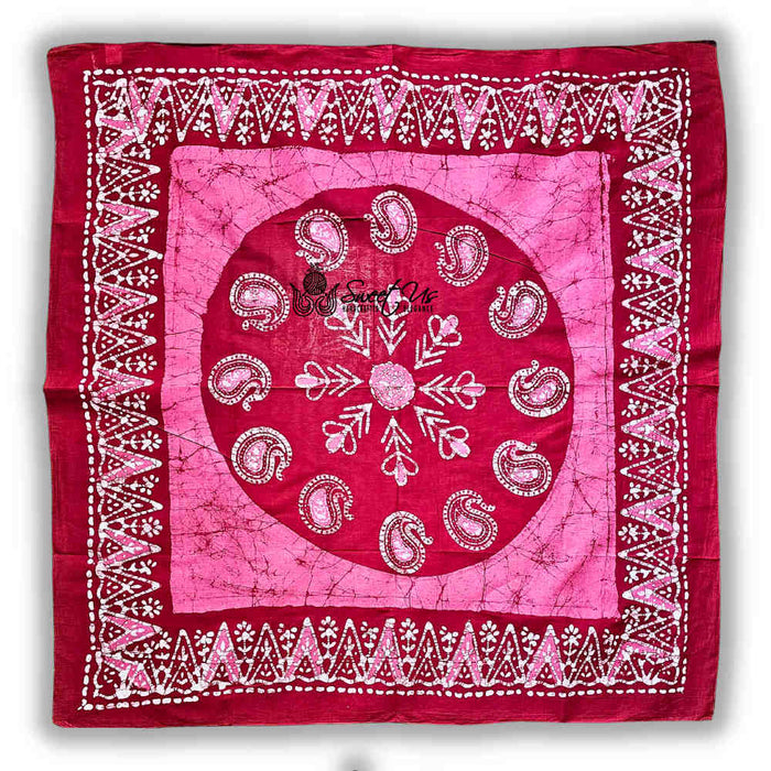 Amaya Batik Paisley Cotton Scarf - Fuchsia Lotus - Sweet Us