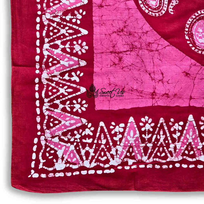 Amaya Batik Paisley Cotton Scarf - Fuchsia Lotus - Sweet Us