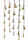 Amazing Chime of 4 to 6 Brass Bells 1.75 to 3 Inches High on Six Colorful Strings - Sweet Us