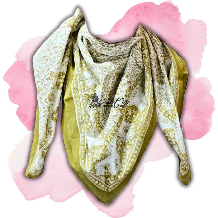 Princess Paisley Lightweight Floral Cotton Scarf — Antique Lace - Sweet Us