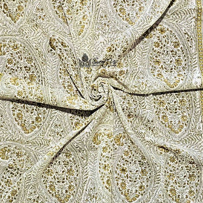 Princess Paisley Lightweight Floral Cotton Scarf — Antique Lace - Sweet Us