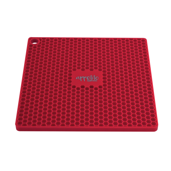 Appetito Silicone Square Trivet 17.3x17.3cm - Red