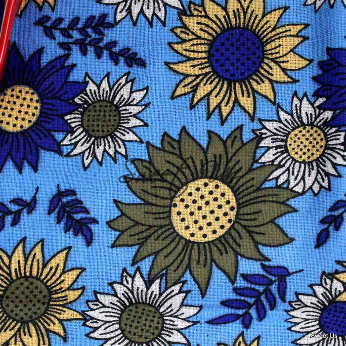Cotton Sunflower Floral Tablecloth Rectangle Blue Olive Kitchen Dining Linen - Sweet Us