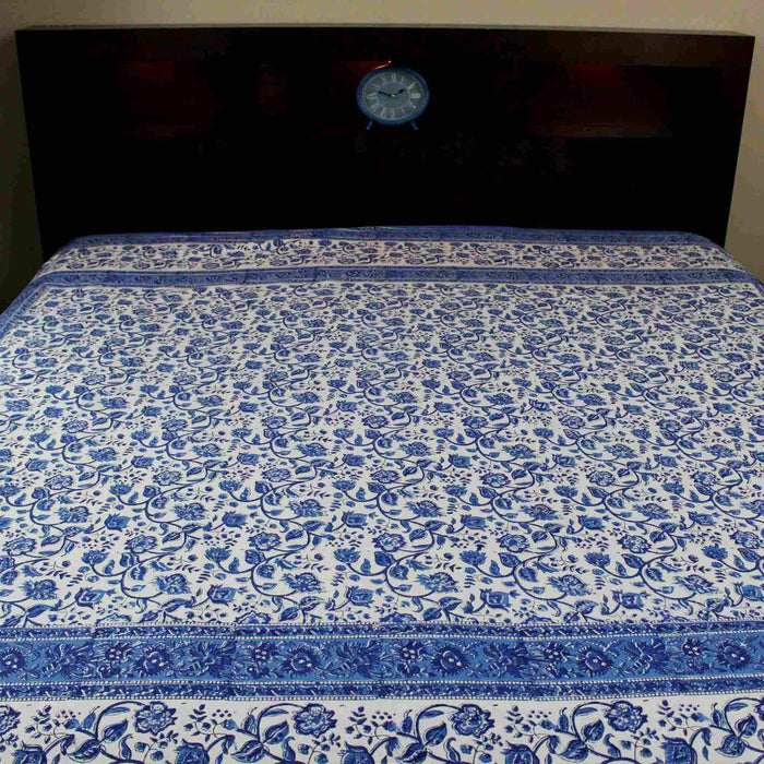 Handmade Cotton Rajasthan Block Print Tapestry Throw Tablecloth Coverlet Twin Full - Sweet Us