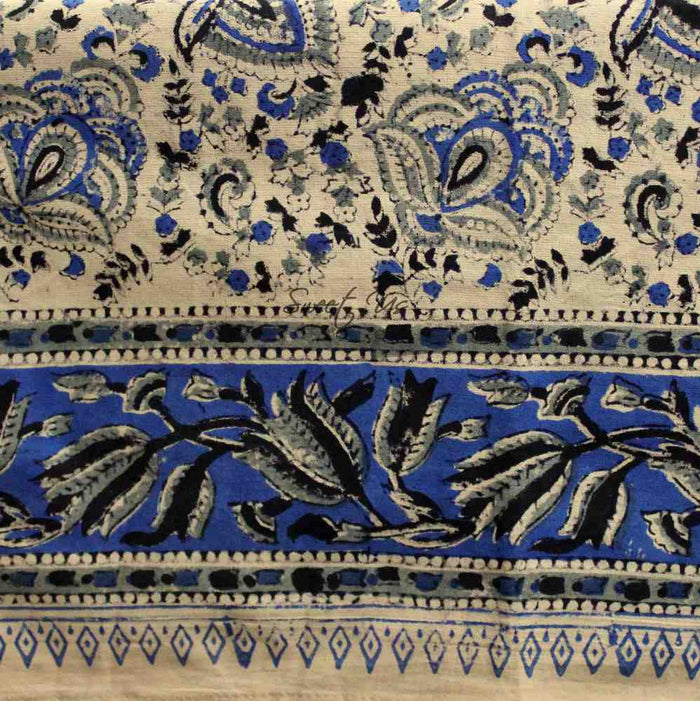 Ashlyn Hand?Block Printed Cotton Square Tablecloth — Midnight Bloom - Sweet Us
