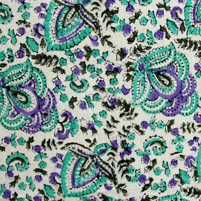 Ashlyn Hand?Block Printed Cotton Square Tablecloth — Twilight Bloom - Sweet Us