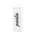 AuldHome 13" Distressed White Enamelware Farmhouse Tall Pasta Storage Container