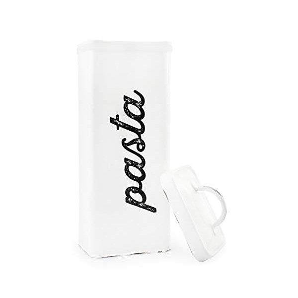 AuldHome 13" Distressed White Enamelware Farmhouse Tall Pasta Storage Container