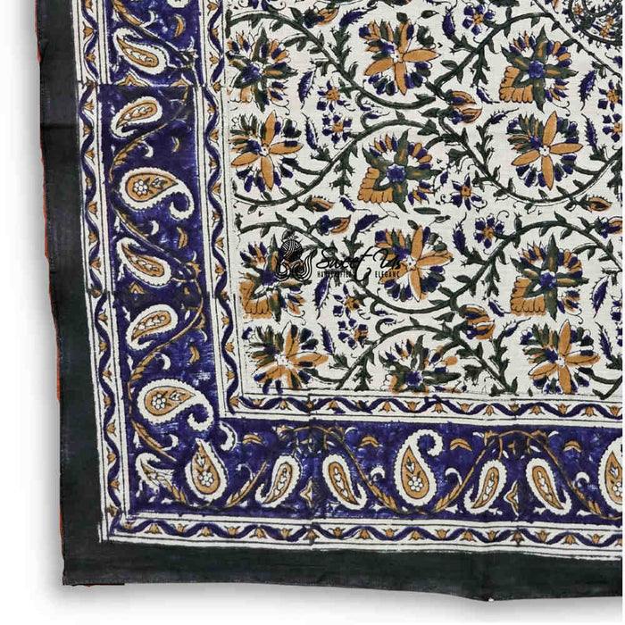 Vintage Paisley  Lightweight Floral Cotton Scarf — Aqua Dusk - Sweet Us