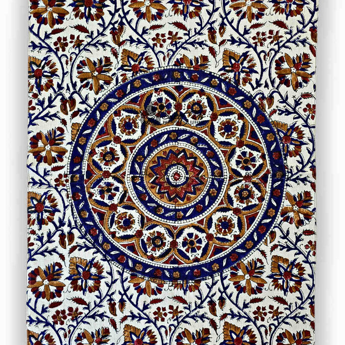 Vintage Paisley Cotton Block Print Summer Floral Scarf for Women, Cobalt Haven - Sweet Us