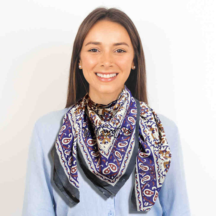 Vintage Paisley Lightweight Floral Cotton Scarf — Cobalt Haven - Sweet Us