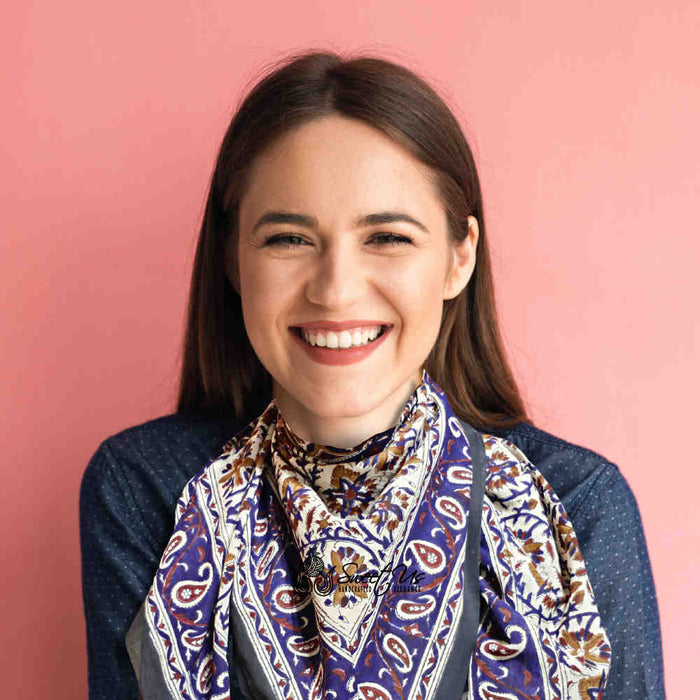 Vintage Paisley Lightweight Floral Cotton Scarf — Cobalt Haven - Sweet Us