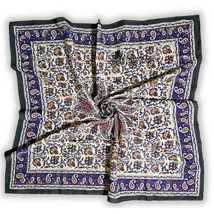 Vintage Paisley Lightweight Floral Cotton Scarf — Cobalt Haven - Sweet Us