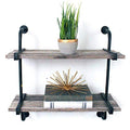 BarnwoodUSA Rustic Wooden Shelf with 2 Planks, Farmhouse Wall Ledge