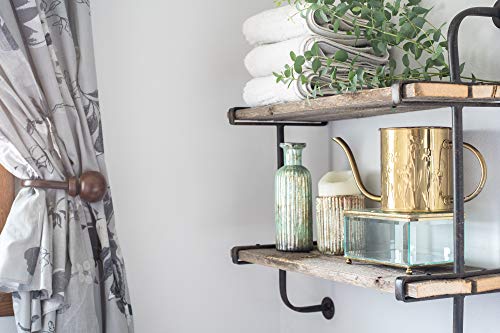BarnwoodUSA Rustic Wooden Shelf with 2 Planks, Farmhouse Wall Ledge