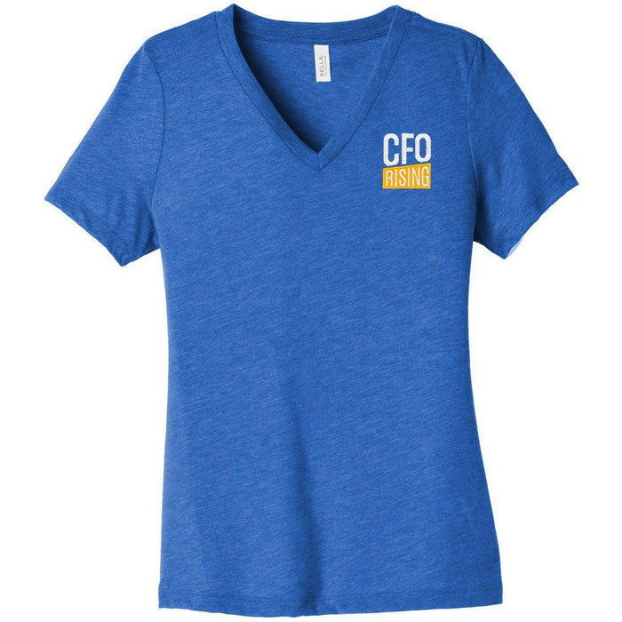 no-logo Bella+Canvas Ladies Relaxed Triblend V-Neck Tee-Regular-Bella&Canvas-Thread Logic