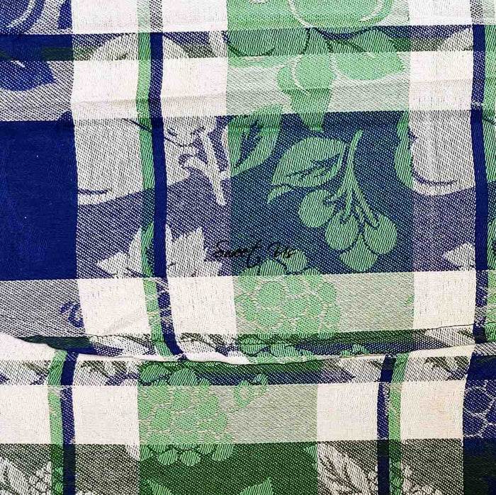 Berry Blossom Floral Plaid Jacquard Tablecloth Collection, Misty Meadow - Sweet Us