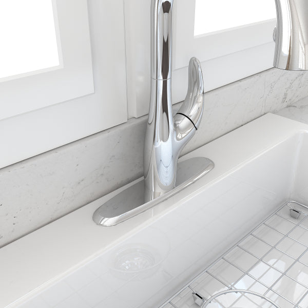 BOCCHI 2180 0004 Chrome Traditional Kitchen Faucet Deck Plate Oval