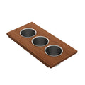BOCCHI 2320 0010 Wood Board with 3 Round Stainless Steel Bowls