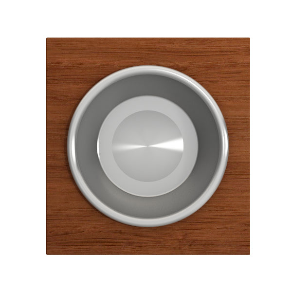 BOCCHI 2320 0014 Wood Board with Large Round Stainless Steel Mixing Bowl and Colander