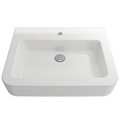 BOCCHI Parma 25" White 1-Hole Fireclay Wall-Mounted Bathroom Sink with Overflow