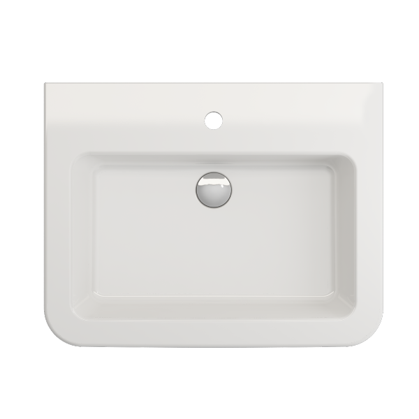 BOCCHI Parma 25" White 1-Hole Fireclay Wall-Mounted Bathroom Sink with Overflow