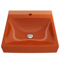 BOCCHI Scala Arch 19" Orange 1-Hole Wall Mounted Fireclay Bathroom Sink