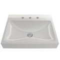 BOCCHI Scala Arch 23" White 3 Hole Wall Mounted Fireclay Bathroom Sink