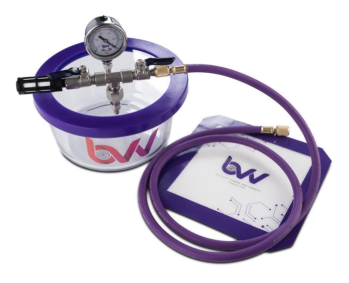 Best Value Vacs 1.75 Quart Pyrex Vacuum Chamber - GLASS LID & HOLES