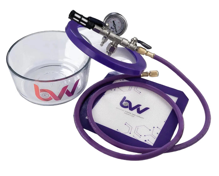 Best Value Vacs 1.75 Quart Pyrex Vacuum Chamber - GLASS LID & HOLES