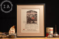 c. 1920 Framed Vacuum Oil Gargoyle Lithographic Ad