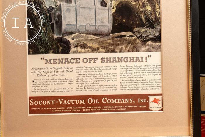 c. 1930 Framed Socony Vacuum Pegasus Ad