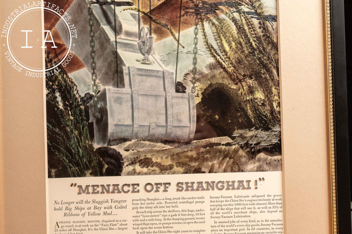 c. 1930 Framed Socony Vacuum Pegasus Ad