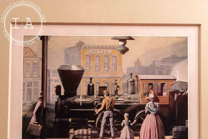 c. 1932 Framed Socony Vacuum Oil Lithographic Ad