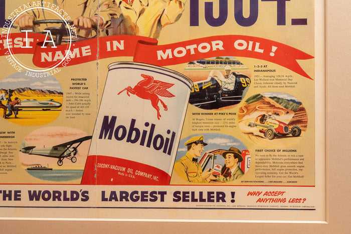 c. 1935 Socony Vacuum Framed Mobiloil Ad